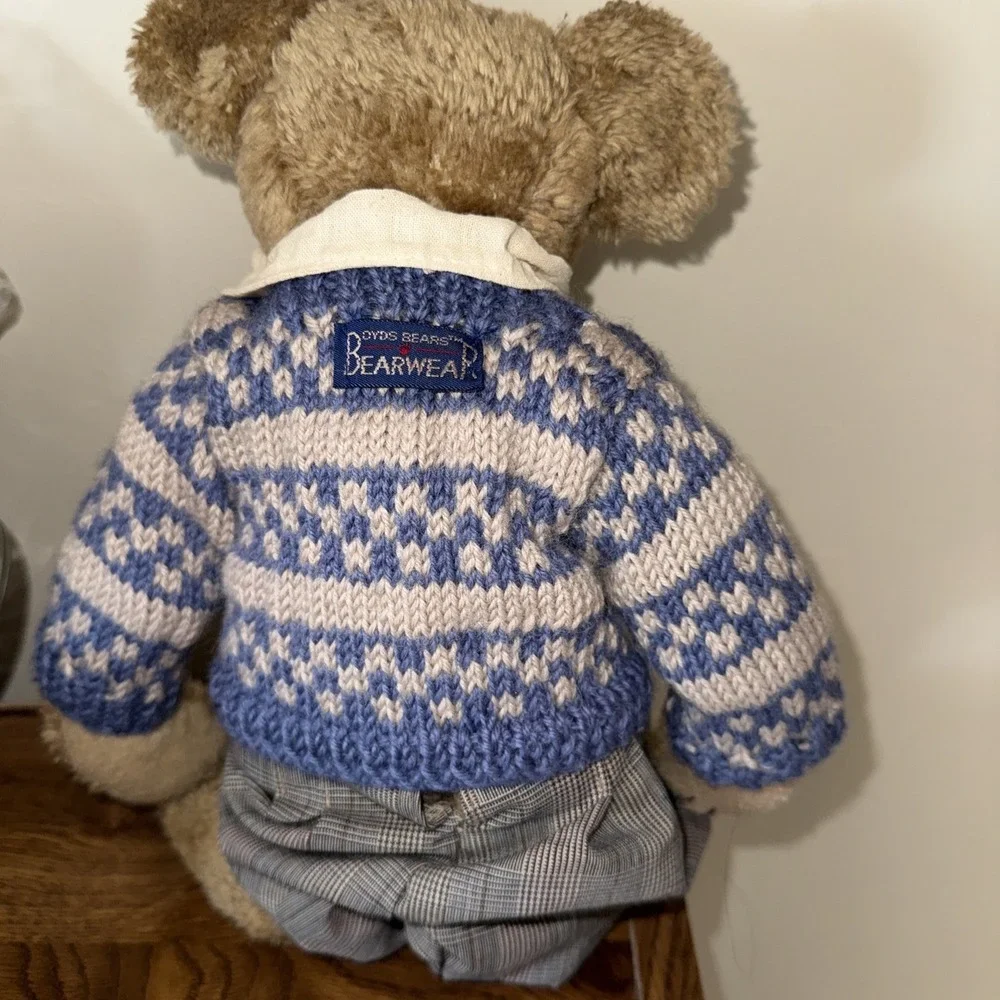 Vintage Boyds Bear Tyler Summerfield 1990-1996 Plush Blue Sweater Plaid Pants